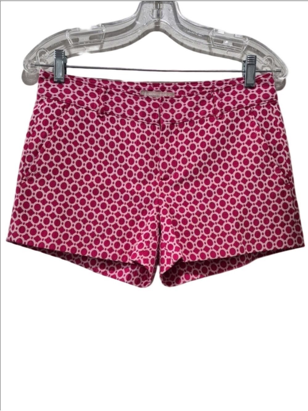 Banana Republic Light Pink Hot Pink & White Geometric Pattern Shorts – Size 2
